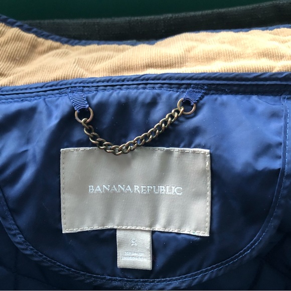 Banana Republic Blue Quilted Belted Jacket Small - Picture 4 of 9